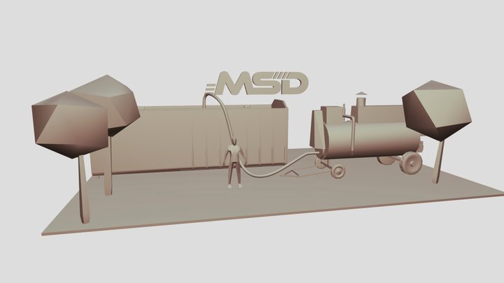 MSD AG - Dämpfgeschirr in Abrollcontainer 3D Model