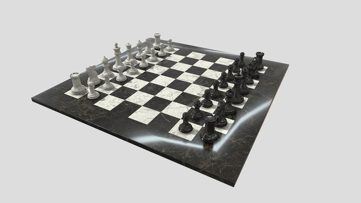 Marble Chess Board 3D Model