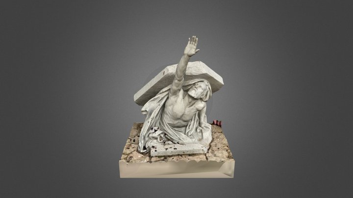 Pierre tombale de la sépulture de Jules Verne 3D Model
