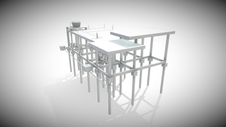 CASA11_HIDRO105M2-Vista3D-3DCOORD-ESTRUTURAL 3D Model