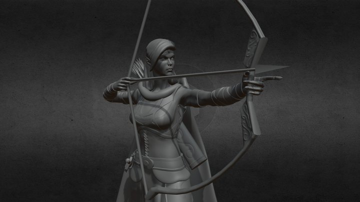 Ranger Elf Female 3D Model