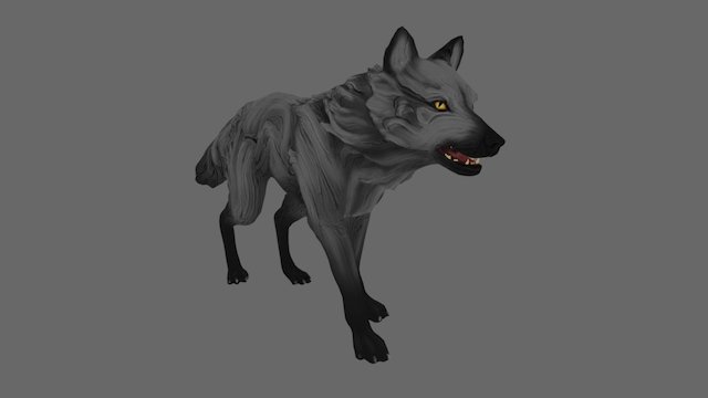 Sculptural Wolf 3D Model