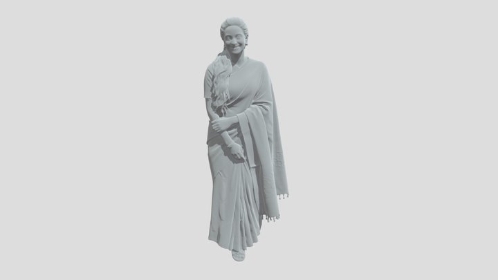 Starlit Gold Saree 3D Model