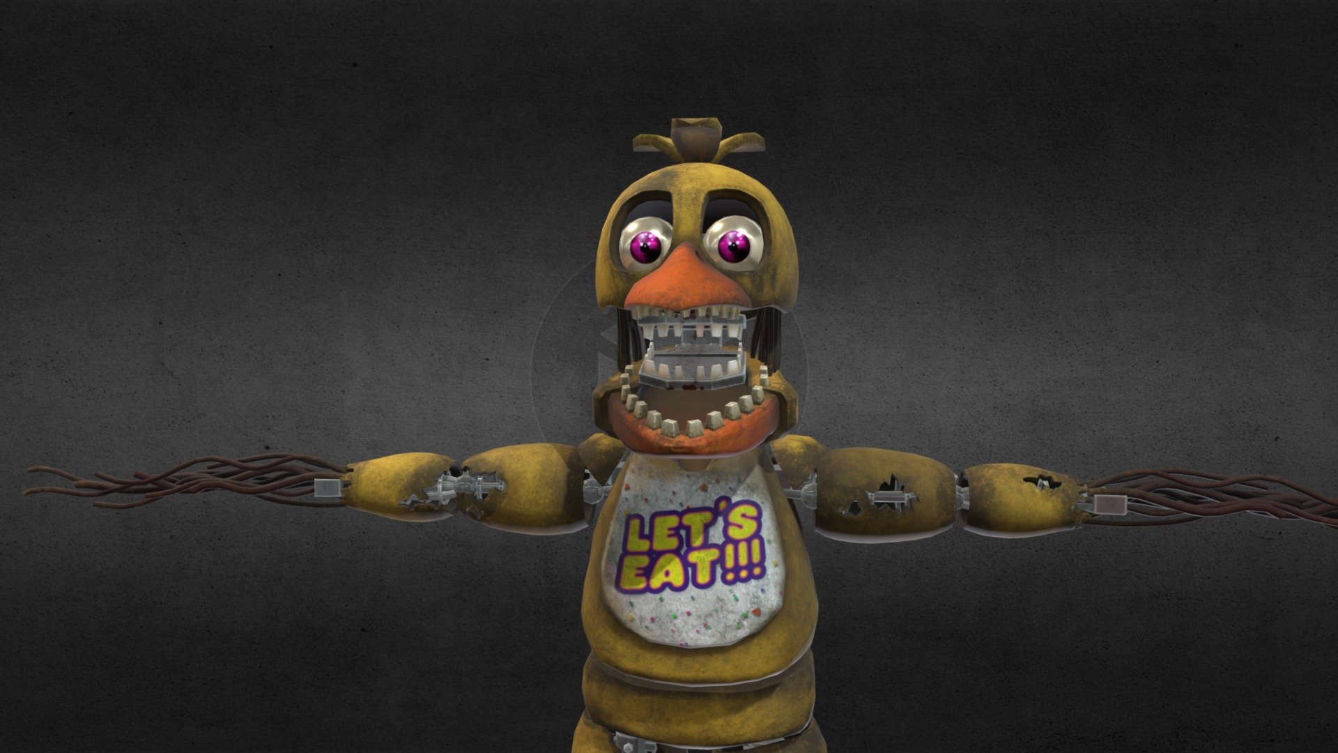 Help Wanted Withered Chica - Download Free 3D model by Sr.Cake P3D ...