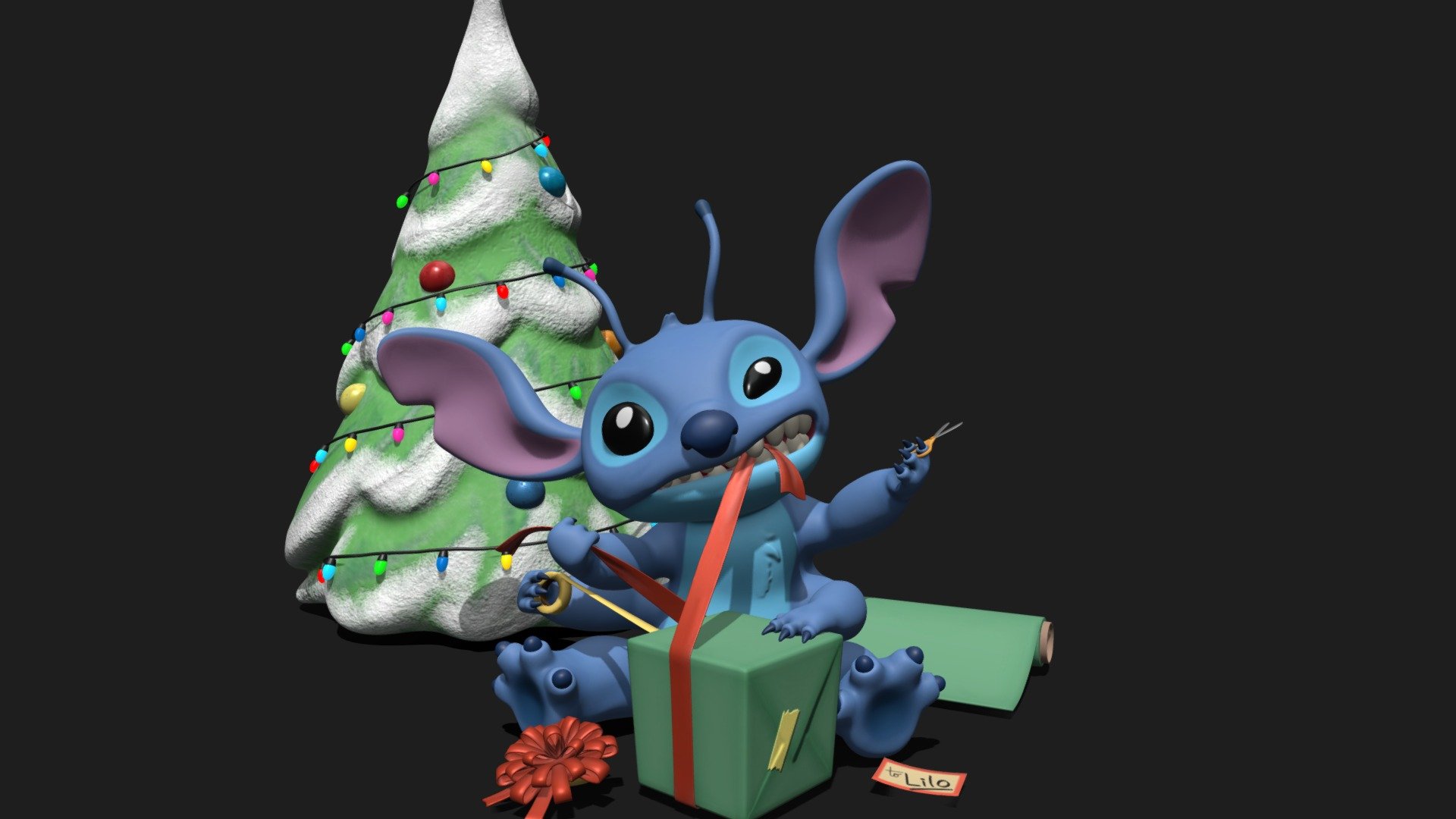 Download Christmas Stitch 3d Drawing Wallpaper