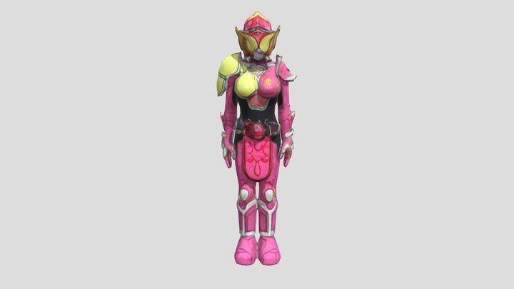 Pink Armored Warrior Peach 3D Model