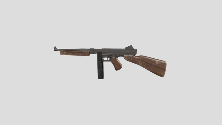 m1a1 Thompson submachine gun 3D Model