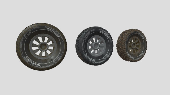 Offroad Tire Set 3D Model