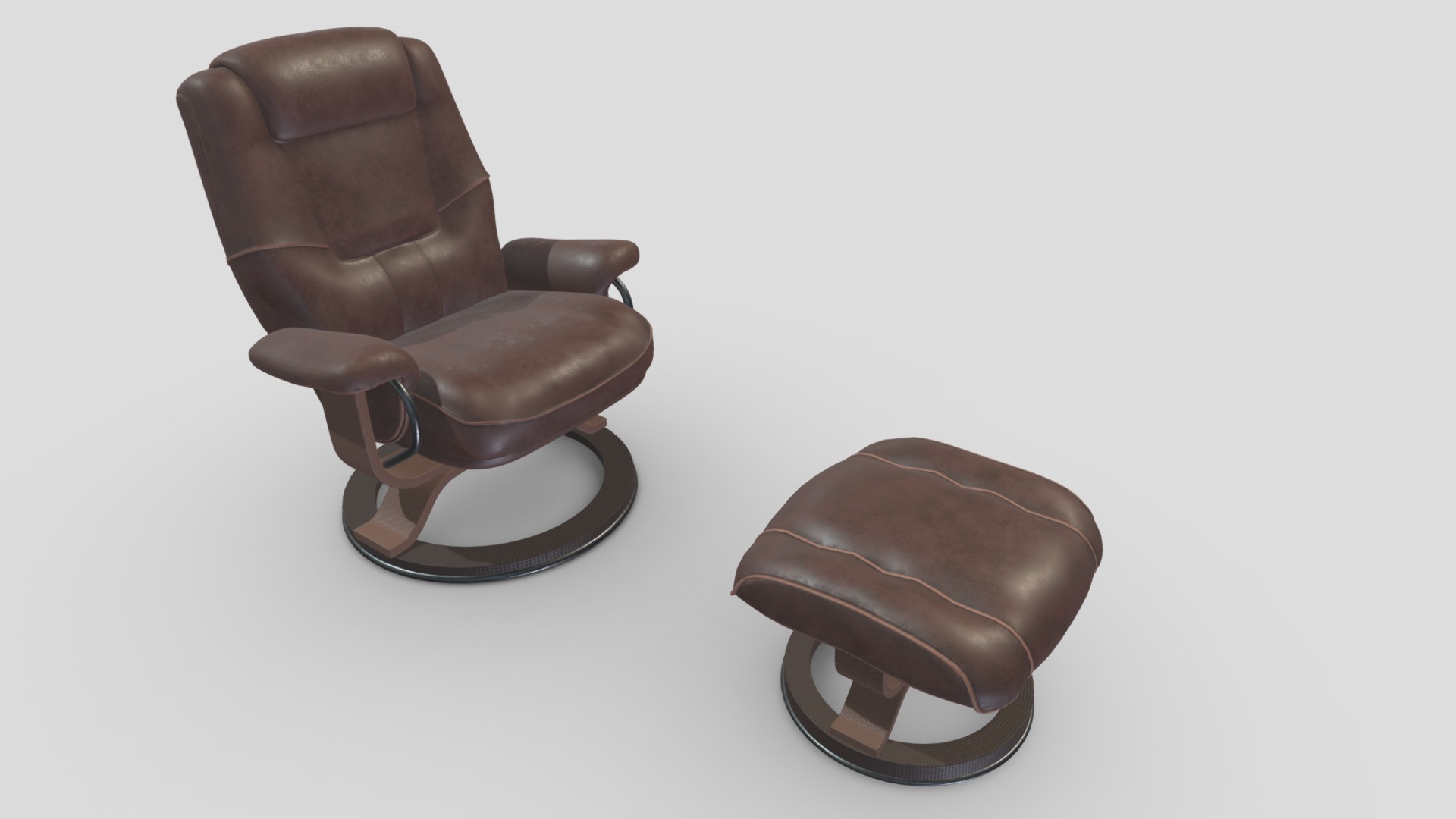 3D model Arm Chair 29 - This is a 3D model of the Arm Chair 29. The 3D model is about a pair of brown leather shoes.