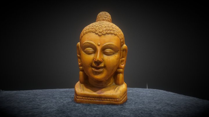 3D model Clay Buddha Head VR / AR / low-poly