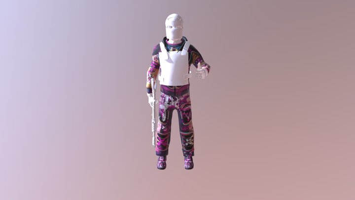 RUST модель с калашом 3D Model