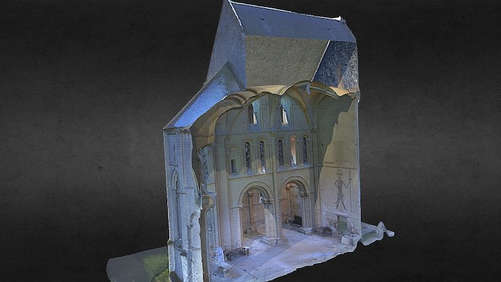 Eglise prieurale de Saint-Gabriel de Brécy 3D Model