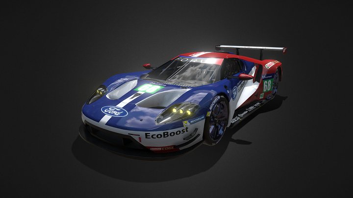 Ford GT Racing Car 3D Model