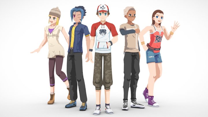 Anime Lowpoly Characters Pack 3 3D Model