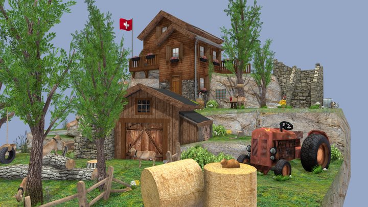 DAE Diorama Retake - Small Farm 3D Model
