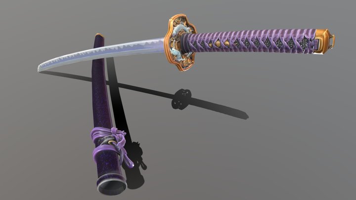 Leaping Cat Katana 3D Model