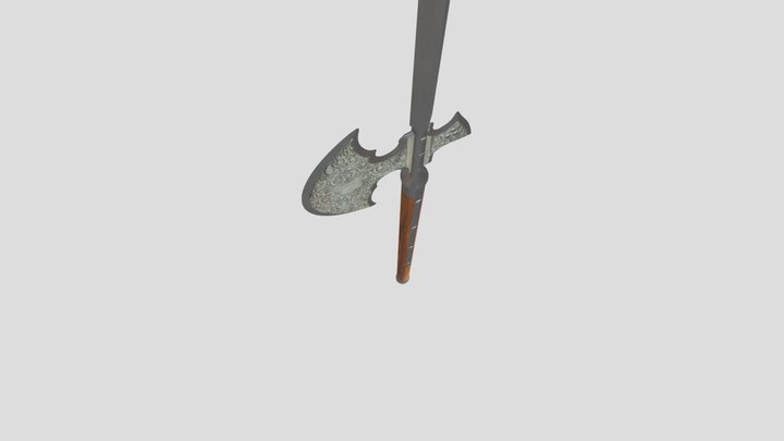 Forged in Virtual Stunning 3D Model of a Halberd 3D Model