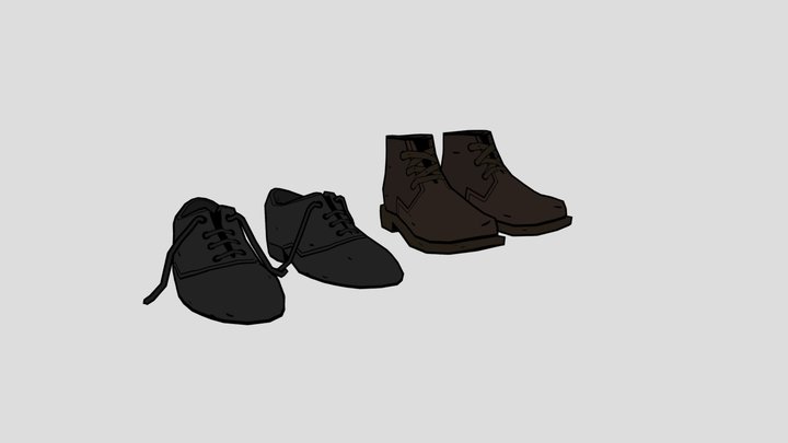 Stylized Men's Shoes Game Assets 3D Model