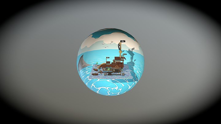 Pirate Ship House 3D Model