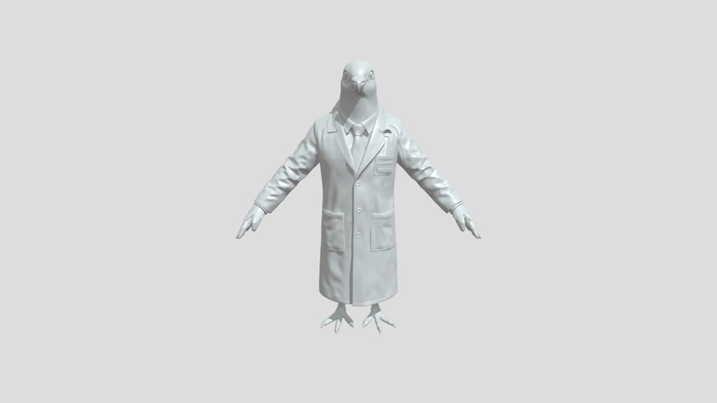 Anthropomorphic pigeon doctor