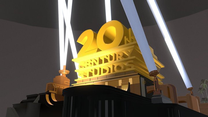 Realistic 20th century studios logo 3D Model