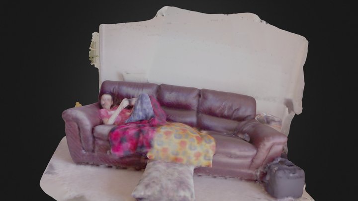 Boy on couch 3D Model