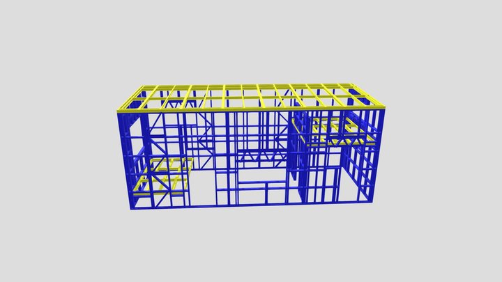 2970x7800 tiny home frame with mezzanine floor 3D Model