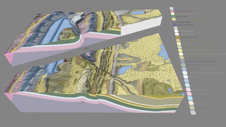 Geology of Carter Lake Reservoir area 3D Model