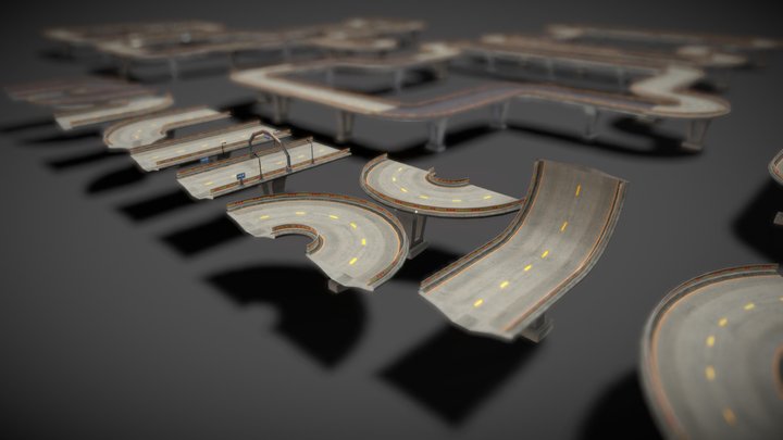 Modular_ Road Pack 3D 3D Model