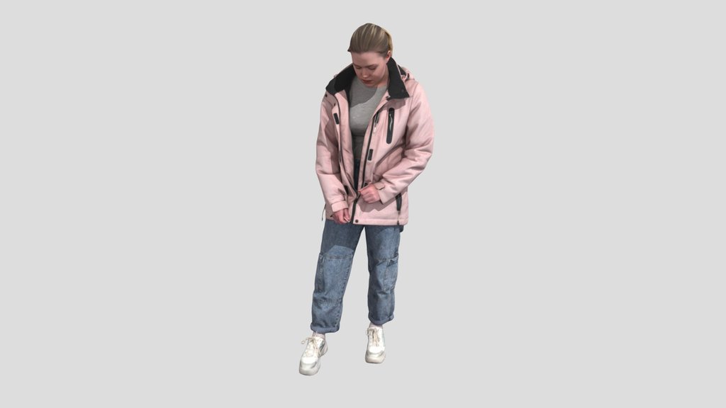 Autumn Bliss Girl In Hooded Pink Jacket