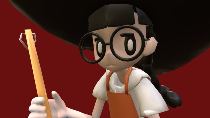 The art student witch 3D Model