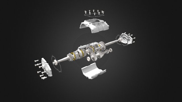 Gearbox Exploded 3D Model