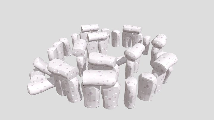 Stylized Low Poly Stonehenge 3D Model