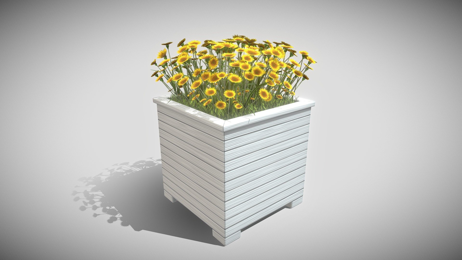 Public Plant Pot Wood-Version (Sunflowers)