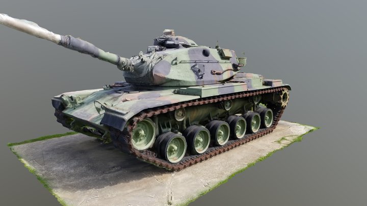 M60A3 in Woodland Camo - Raw 3D Scan 3D Model
