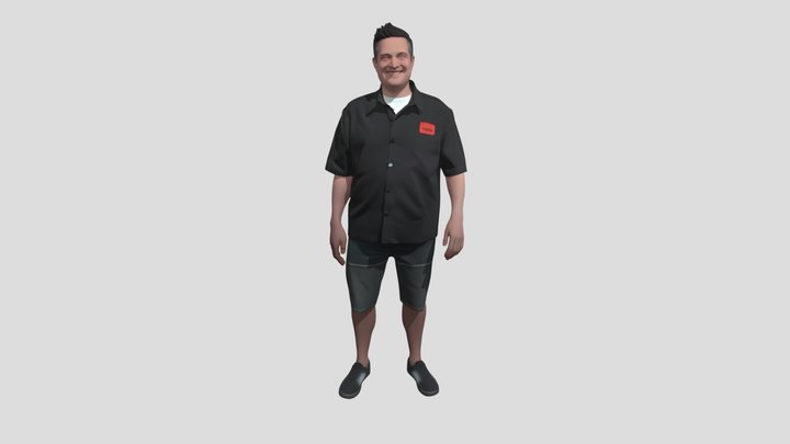 Smiling Staff in Uniform 3D Model