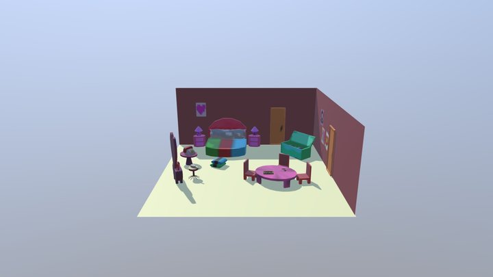 Powerpuff Bedroom 3D Model
