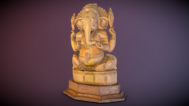Ganesha wooden figurine 3D Model
