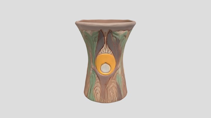 Decorative hand-painted ceramic vase