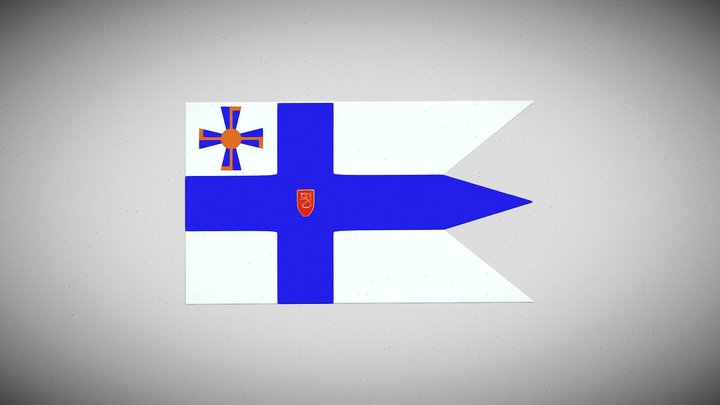Suomen The Finnish flag 3D Model
