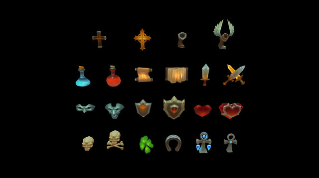 Handpainted generic assetpack pickups 3D Model