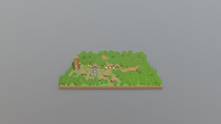 A minecraft village 3D Model