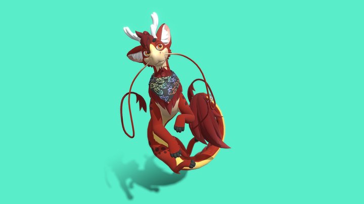 [$] Dragon Puppet VRChat Avatar 3D Model