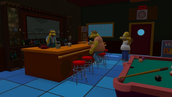Moe's Bar de la série animé les Simpson 3D Model