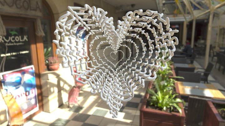 Random elliptic parametric spiral heart 3D Model