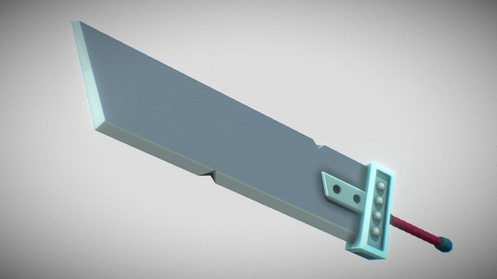 Lowpoly Buster Sword from Final Fantasy VII 3D Model
