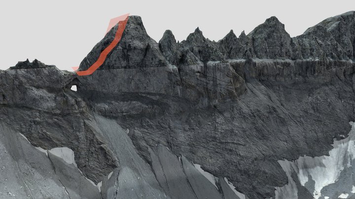 Tschingelhörner mit Martinsloch & Felssturz 3D Model
