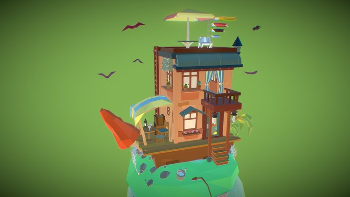 渡假小島 Animation 3D Model