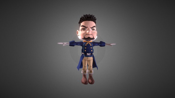 Lowpoly Charater01_Medieval Police Man 3D Model