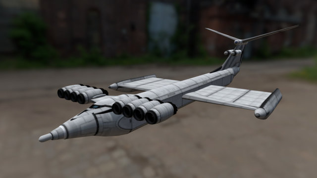 KSP Ekranoplan KM Caspian Sea Monster экраноплан 3D Model